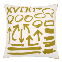 HKM-551315 Geometric Embroidery Flannelette Throw Pillow Cover - Solid Color and Plant Pattern (45x45cm)