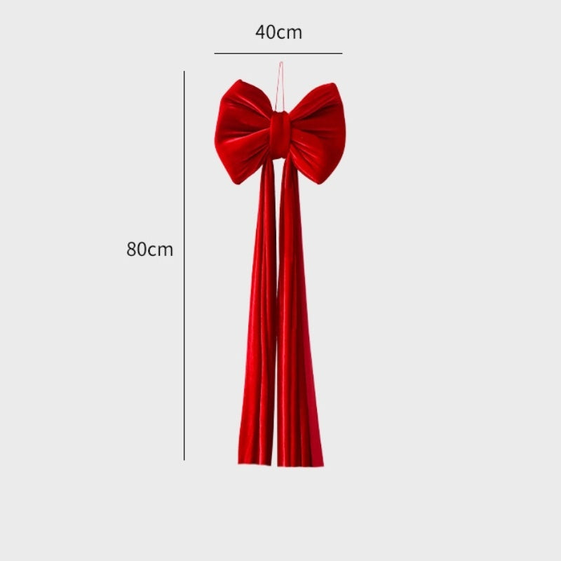 HKM-551379 Large Velvet Bow Decoration for Modern Holiday Décor