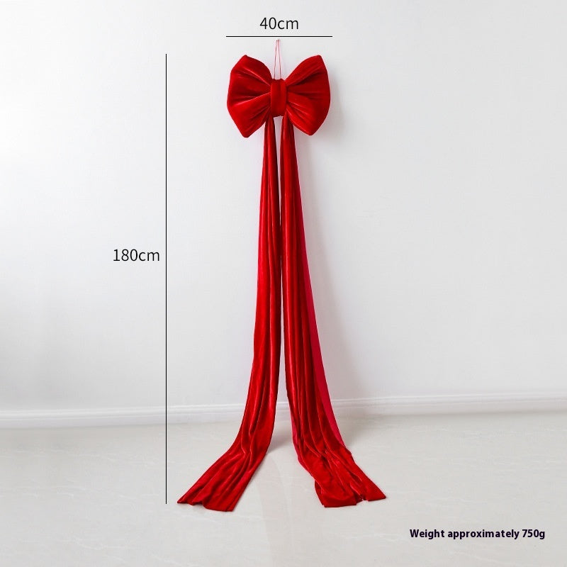 HKM-551379 Large Velvet Bow Decoration for Modern Holiday Décor