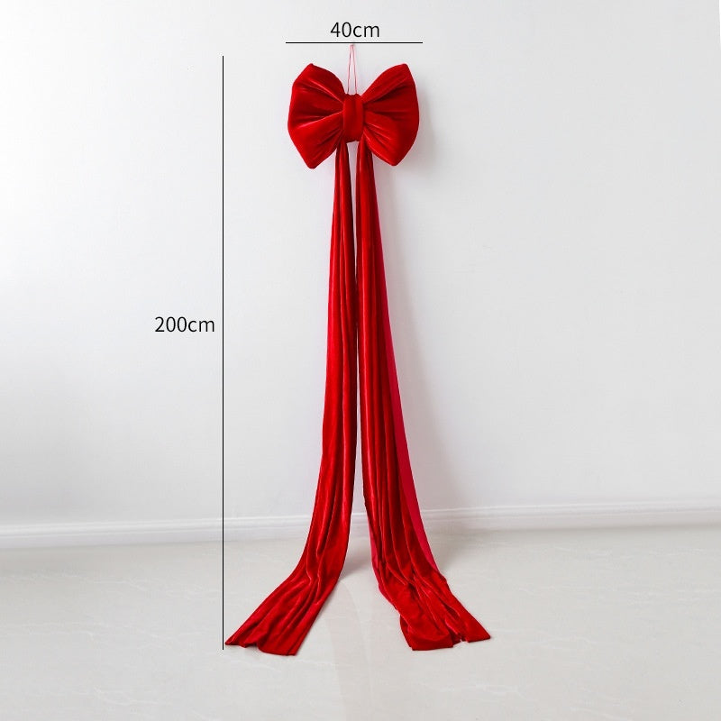 HKM-551379 Large Velvet Bow Decoration for Modern Holiday Décor