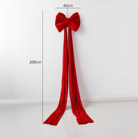 HKM-551379 Large Velvet Bow Decoration for Modern Holiday Décor