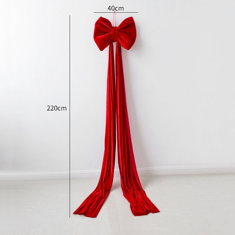 HKM-551379 Large Velvet Bow Decoration for Modern Holiday Décor