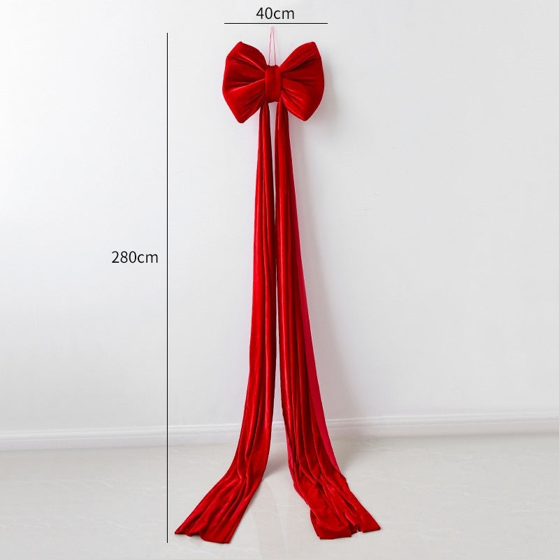 HKM-551379 Large Velvet Bow Decoration for Modern Holiday Décor