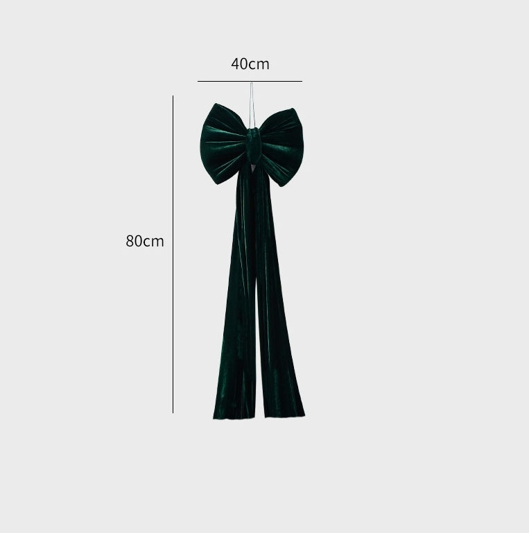 HKM-551379 Large Velvet Bow Decoration for Modern Holiday Décor