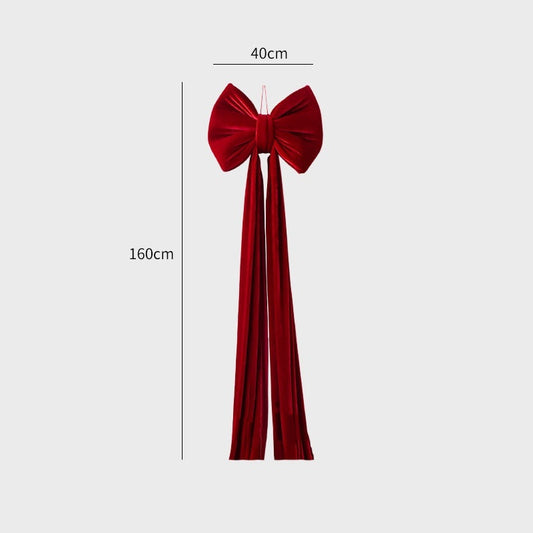 HKM-551379 Large Velvet Bow Decoration for Modern Holiday Décor