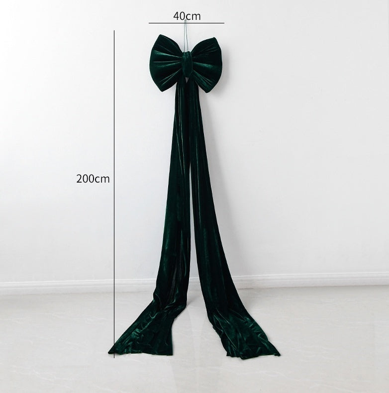 HKM-551379 Large Velvet Bow Decoration for Modern Holiday Décor