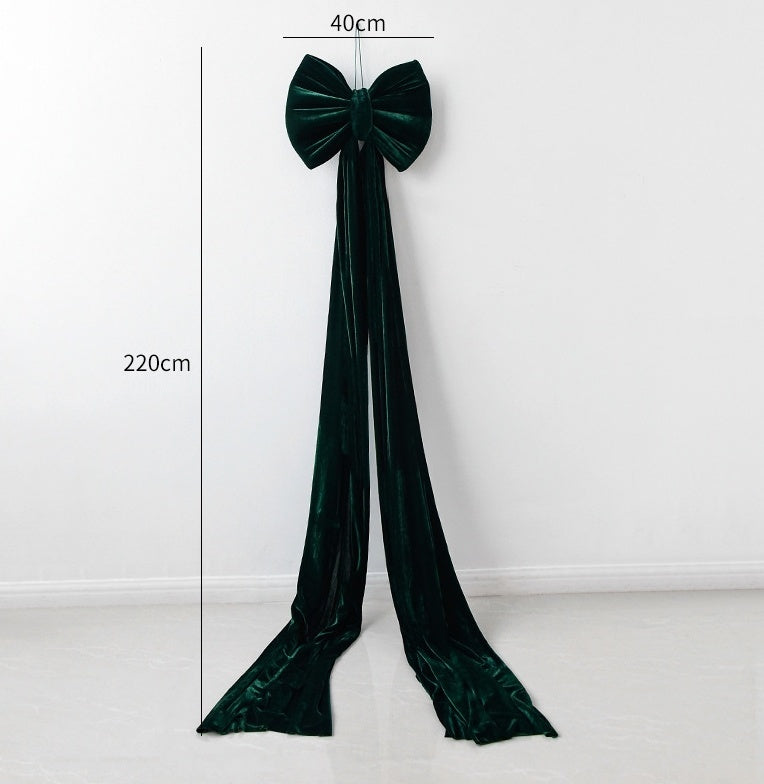 HKM-551379 Large Velvet Bow Decoration for Modern Holiday Décor