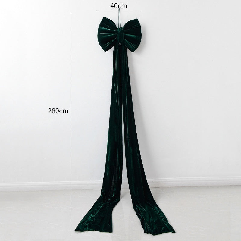 HKM-551379 Large Velvet Bow Decoration for Modern Holiday Décor