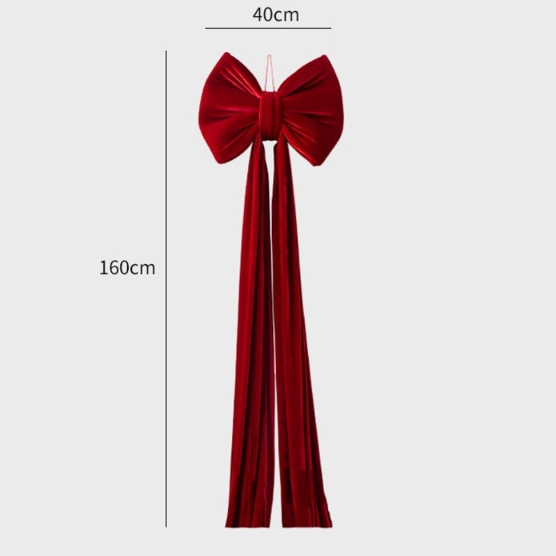 HKM-551379 Large Velvet Bow Decoration for Modern Holiday Décor