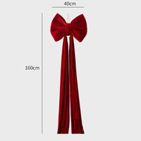 HKM-551379 Large Velvet Bow Decoration for Modern Holiday Décor