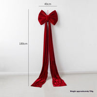 HKM-551379 Large Velvet Bow Decoration for Modern Holiday Décor