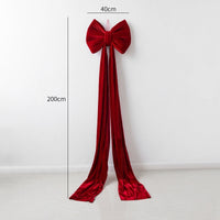 HKM-551379 Large Velvet Bow Decoration for Modern Holiday Décor