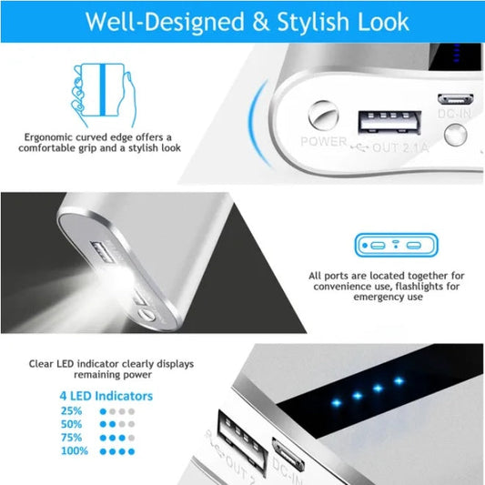 HKM-551507 12000mAh Dual USB Portable Power Bank for On-the-Go Charging