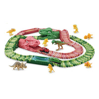 HKM-551507 Dinosaur Electric Car Track Play Set - 240pcs DIY Railway for Kids Ages 3+