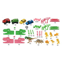 HKM-551507 Dinosaur Electric Car Track Play Set - 240pcs DIY Railway for Kids Ages 3+
