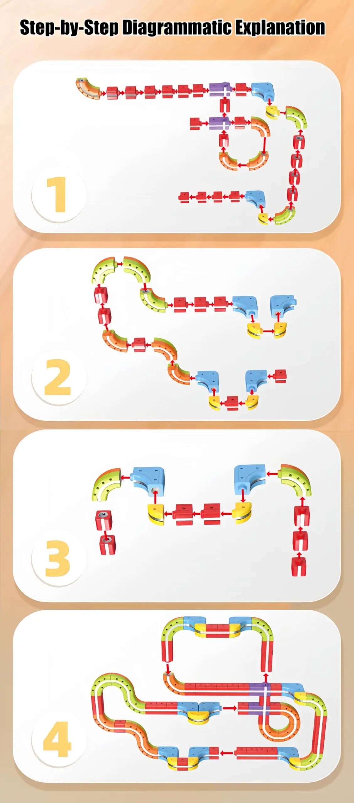 Maglev Train Building Blocks Set with 18 PCS Magnetic Track Car for Kids
