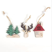 HKM-552019 Creative Wooden Christmas Tree Decoration Pendant - Charming Holiday Ornament for Festive Atmosphere