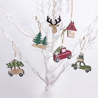 HKM-552019 Creative Wooden Christmas Tree Decoration Pendant - Charming Holiday Ornament for Festive Atmosphere