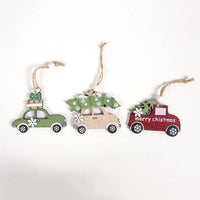 HKM-552019 Creative Wooden Christmas Tree Decoration Pendant - Charming Holiday Ornament for Festive Atmosphere