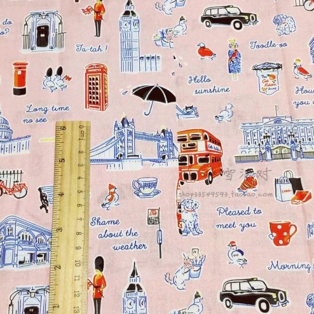 HKM-552083 Handmade Cartoon Print Cotton Fabric - 100% Muslin Shirt Dress Material (140 x 45cm)