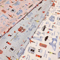 HKM-552083 Handmade Cartoon Print Cotton Fabric - 100% Muslin Shirt Dress Material (140 x 45cm)