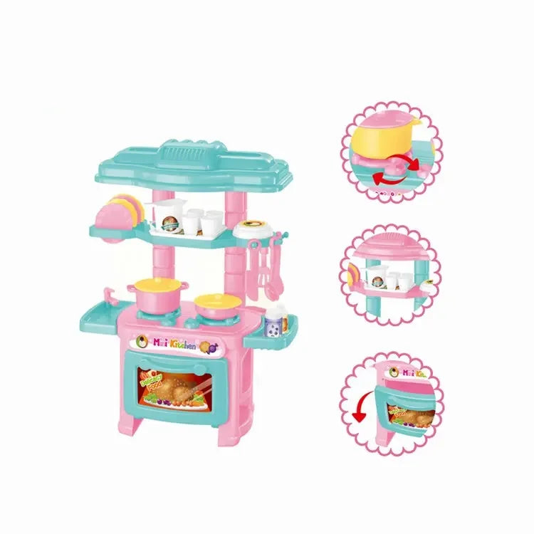 KTX-552083 Mini Kitchen Cooking Play Set for Kids – 48-Piece Pretend Play Toy Set