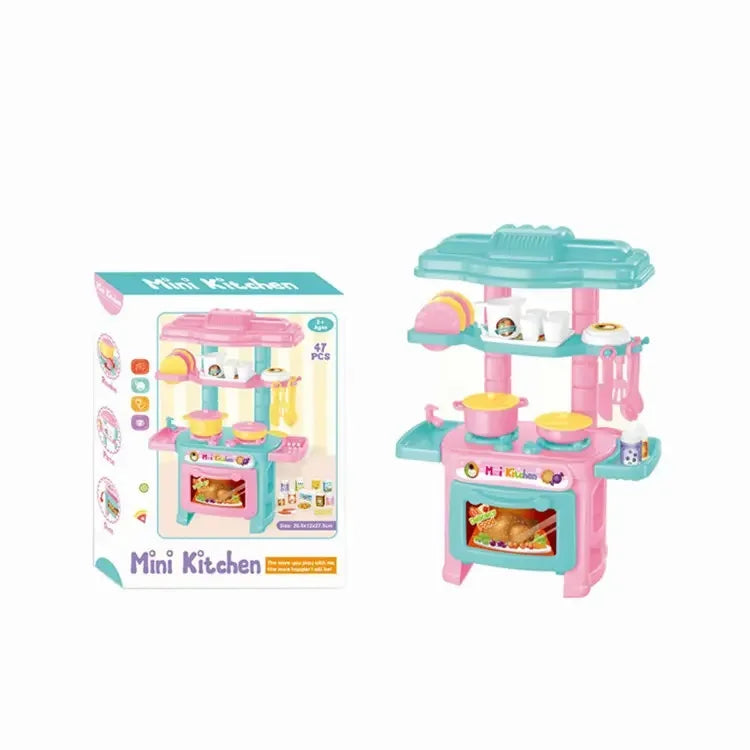 KTX-552083 Mini Kitchen Cooking Play Set for Kids – 48-Piece Pretend Play Toy Set
