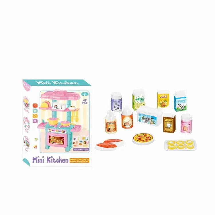 KTX-552083 Mini Kitchen Cooking Play Set for Kids – 48-Piece Pretend Play Toy Set