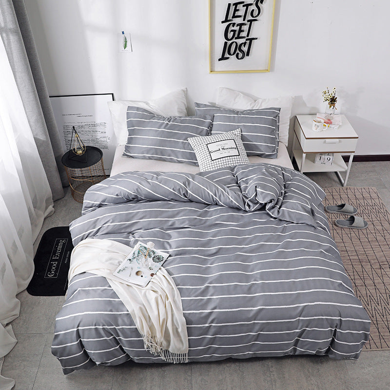 HKM-552211 European Style Printed Four-Piece Bedding Set with Quilt Cover and Pillowcases, Made of Polyester for 1.5m Beds