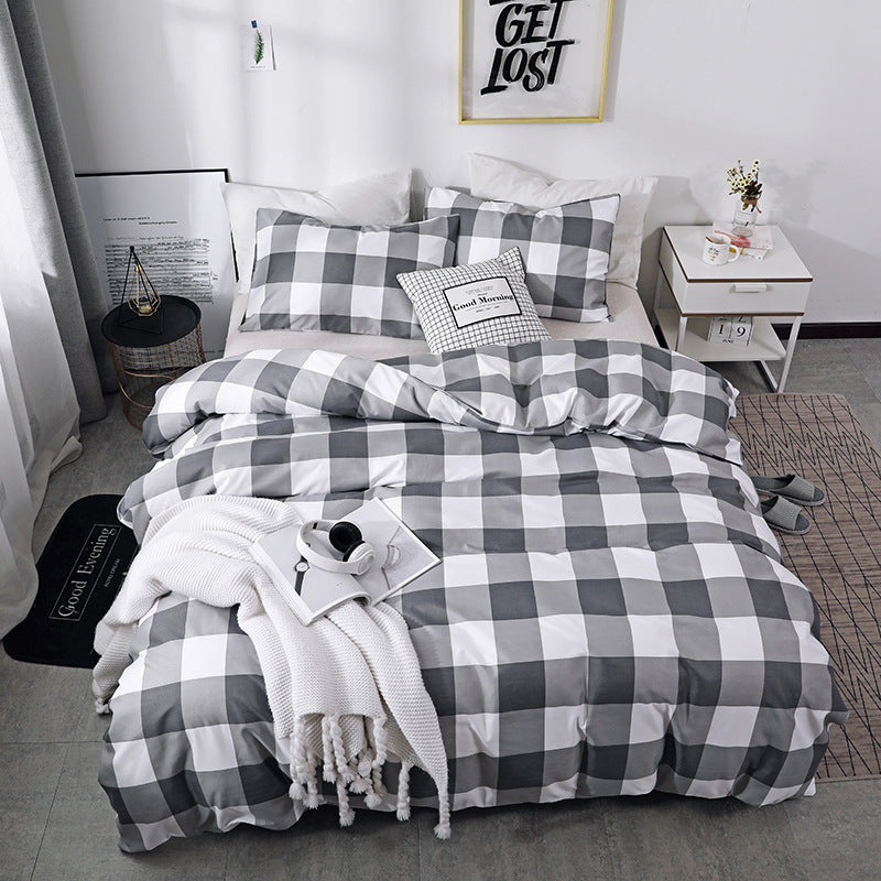 HKM-552211 European Style Printed Four-Piece Bedding Set with Quilt Cover and Pillowcases, Made of Polyester for 1.5m Beds