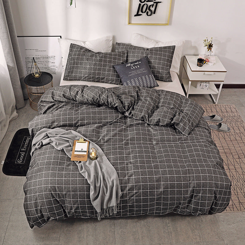 HKM-552211 European Style Printed Four-Piece Bedding Set with Quilt Cover and Pillowcases, Made of Polyester for 1.5m Beds