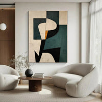 HKM-552339 Modern Green Abstract Texture Oil Painting on Canvas - Handmade Art for Home Decor