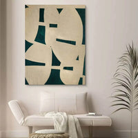 HKM-552339 Modern Green Abstract Texture Oil Painting on Canvas - Handmade Art for Home Decor