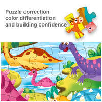 HKM-552403 Custom Cartoon Educational Jigsaw Puzzles for Kids - 24/48/60 Pieces, Portable Gift Box