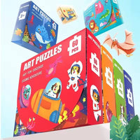 HKM-552403 Custom Cartoon Educational Jigsaw Puzzles for Kids - 24/48/60 Pieces, Portable Gift Box