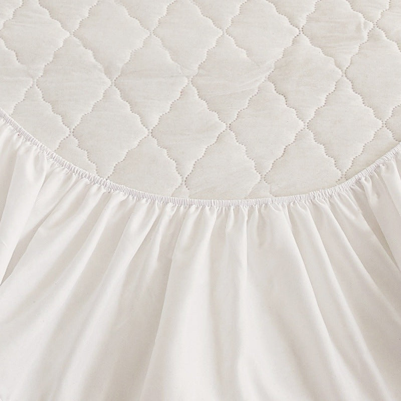 HKM-552403 Diamond Lattice Quilted Waterproof Mattress Protector Set with Pillowcase - Solid Color, Various Sizes