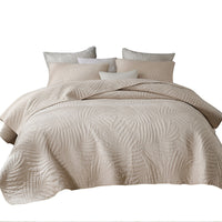 HKM-552403 Double-Sided Embroidered Pure Cotton Quilt Set with Plant and Flower Pattern