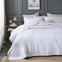 HKM-552403 Double-Sided Embroidered Pure Cotton Quilt Set with Plant and Flower Pattern