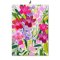 HKM-552403 Tropical Jungle Koala and Tiger Leopard Flower Canvas Wall Art