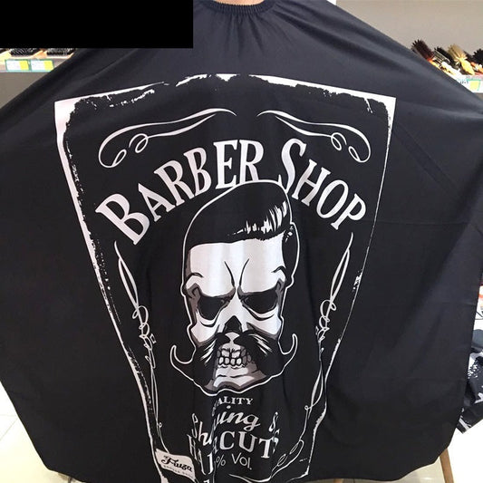 HKM-552467 Skull Print Polyester Hair Cutting Cape - 145x165CM for Salon and Home Use