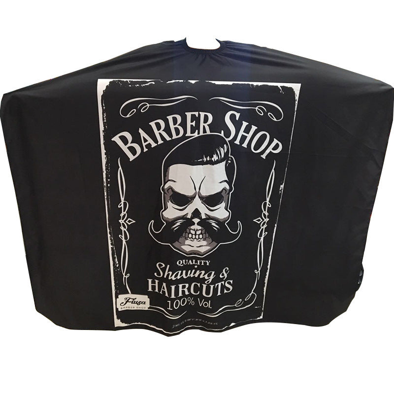 HKM-552467 Skull Print Polyester Hair Cutting Cape - 145x165CM for Salon and Home Use