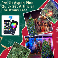 HKM-552531 PVC Christmas Tree with Lights - 6ft & 7ft Hybrid Automatic Options Available