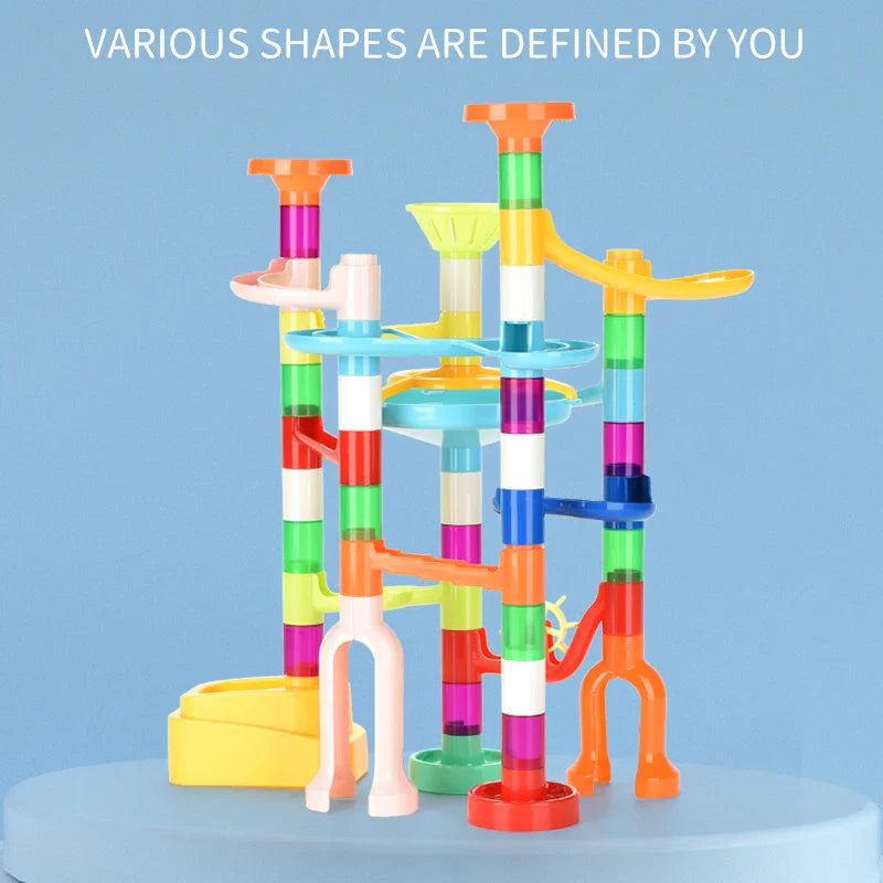 KTX-552659 73-Piece Marble Run Building Blocks Set for Kids Ages 3 and Up