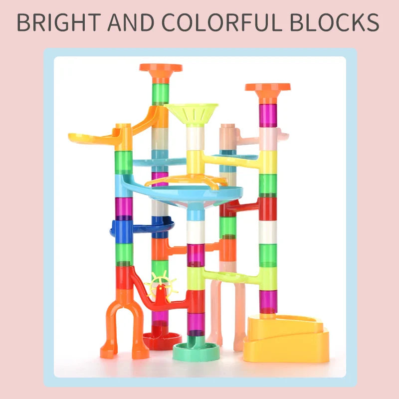 KTX-552659 73-Piece Marble Run Building Blocks Set for Kids Ages 3 and Up