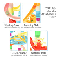 HKM-552659 73-Piece Marble Run Building Blocks Set for Kids Ages 3 and Up
