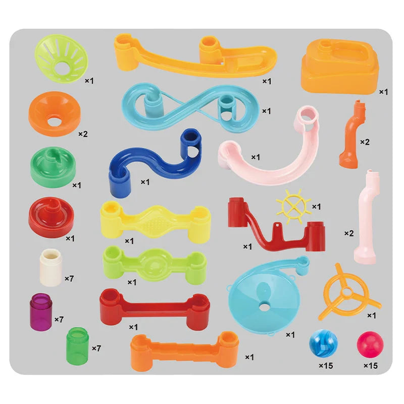 KTX-552659 73-Piece Marble Run Building Blocks Set for Kids Ages 3 and Up