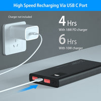 HKM-552659 Portable 10000mAh Power Bank with 22.5W Fast Charging, PD QC 3.0, LED Display, Compatible with iPhone and Samsung Devices