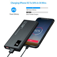 HKM-552659 Portable 10000mAh Power Bank with 22.5W Fast Charging, PD QC 3.0, LED Display, Compatible with iPhone and Samsung Devices