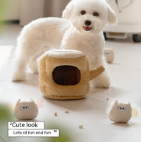HKM-552723 Khaki Beige and Brown Owl Plush Pet Toy with Velvet and Sponge Material