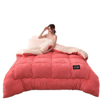 HKM-552723 Thick Lambskin Winter Duvet Insert with Double-Sided Velvet Lambswool Quilt